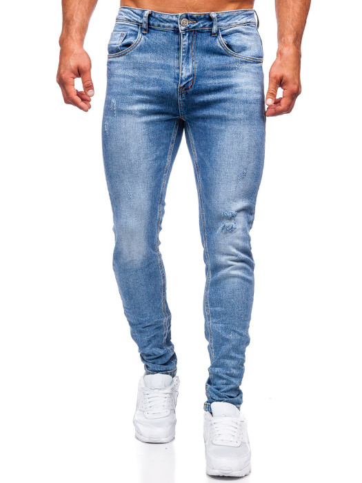 Niebieskie-spodnie-jeansowe-meskie-slim-fit-Denley