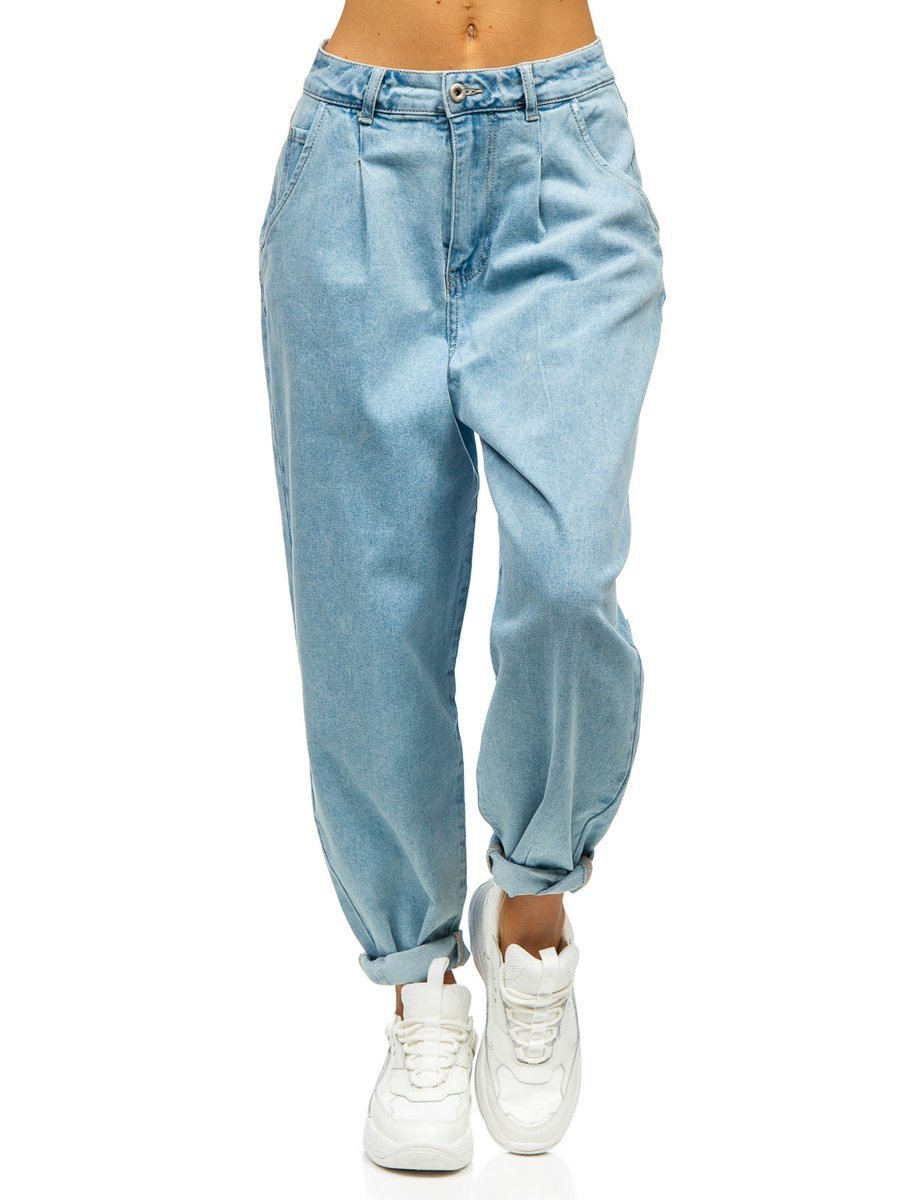 Niebieskie-spodnie-jeansowe-damskie-mom-fit