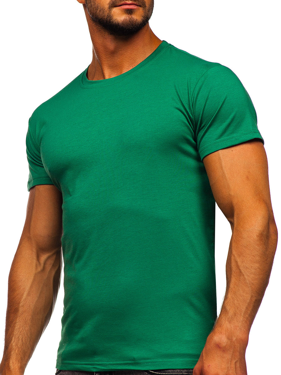 T-shirt-meski-bez-nadruku-zielony