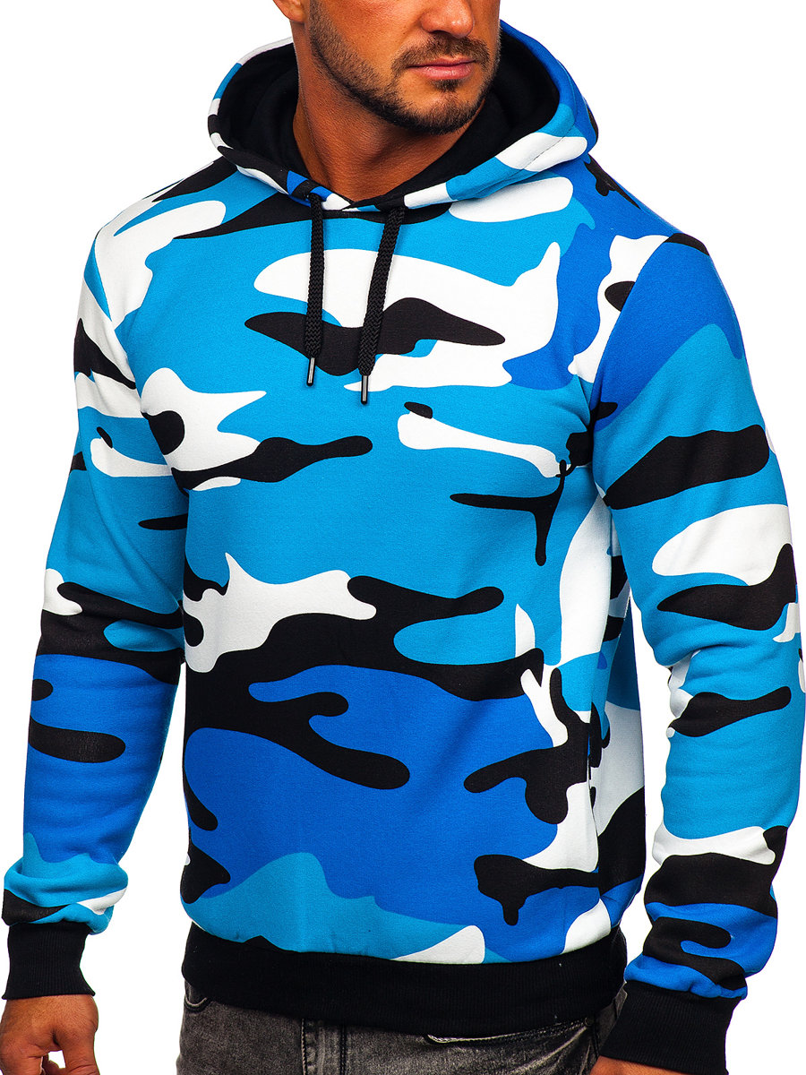 Niebieska-bluza-meska-z-kapturem-moro-Denley