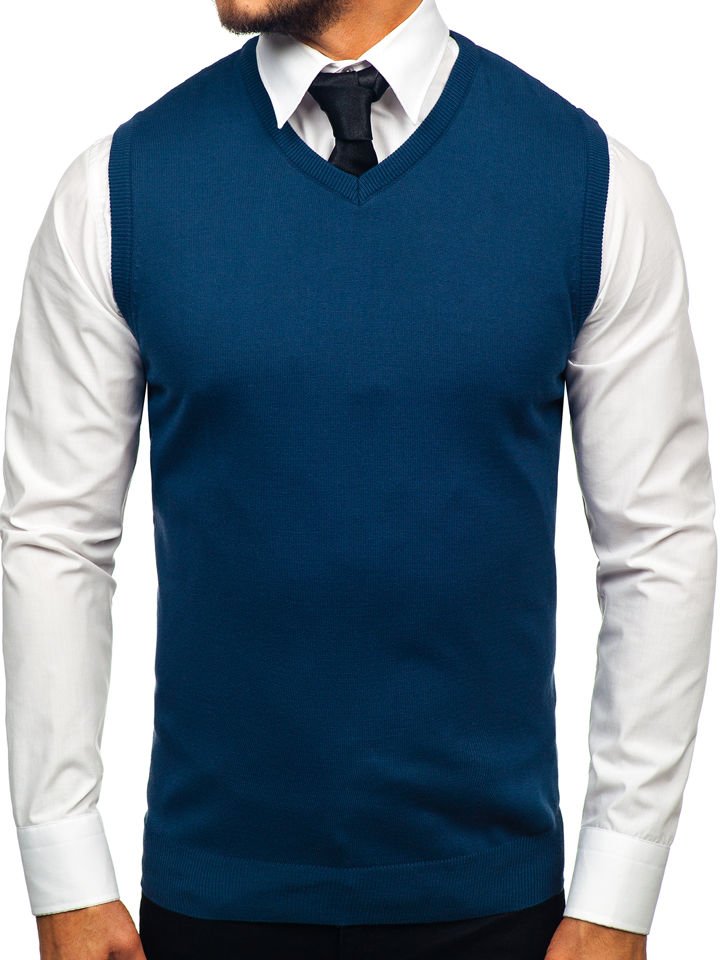 Sweter-meski-bez-rekawow-indygo-Denleyf