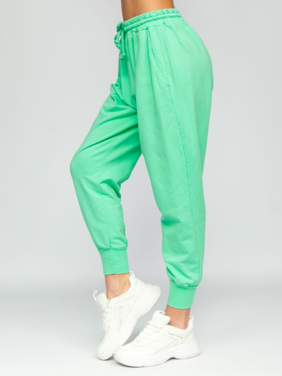Zielone spodnie dresowe damskie Denley