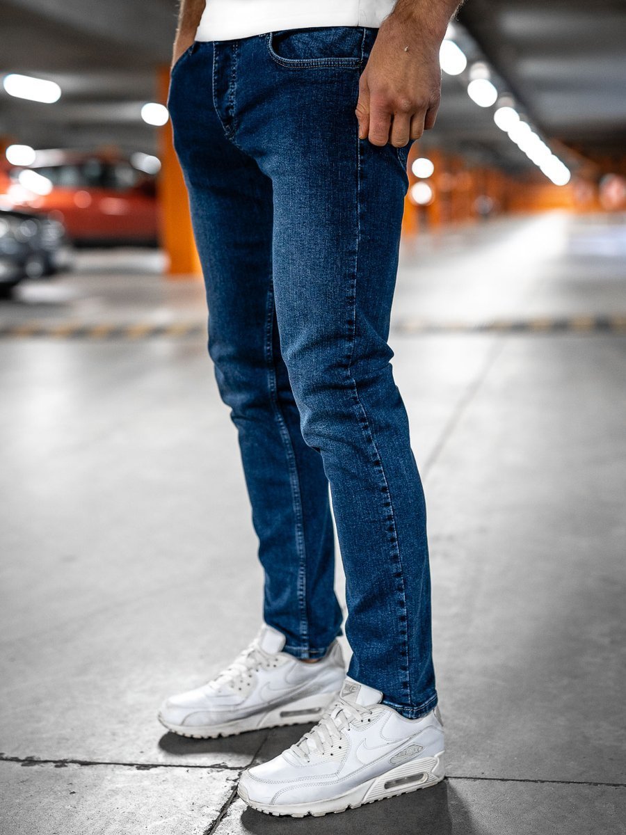 Granatowe-spodnie-jeansowe-meskie-regular-fit-Denley
