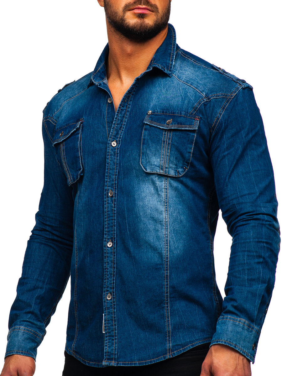 Niebieska-koszula-meska-jeansowa-z-dlugim-rekawem-Denley