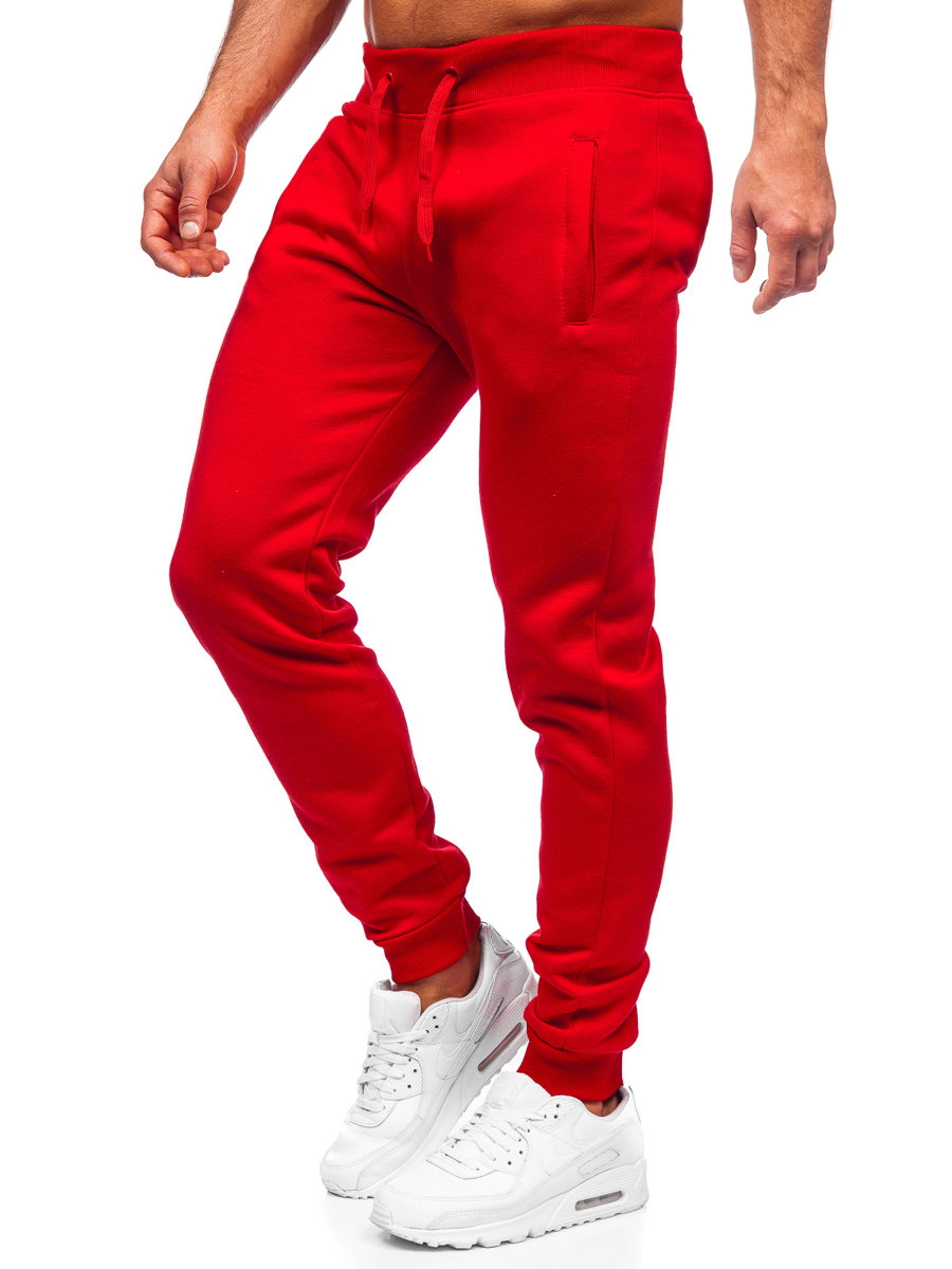 Spodnie-meskie-joggery-dresowe-czerwone