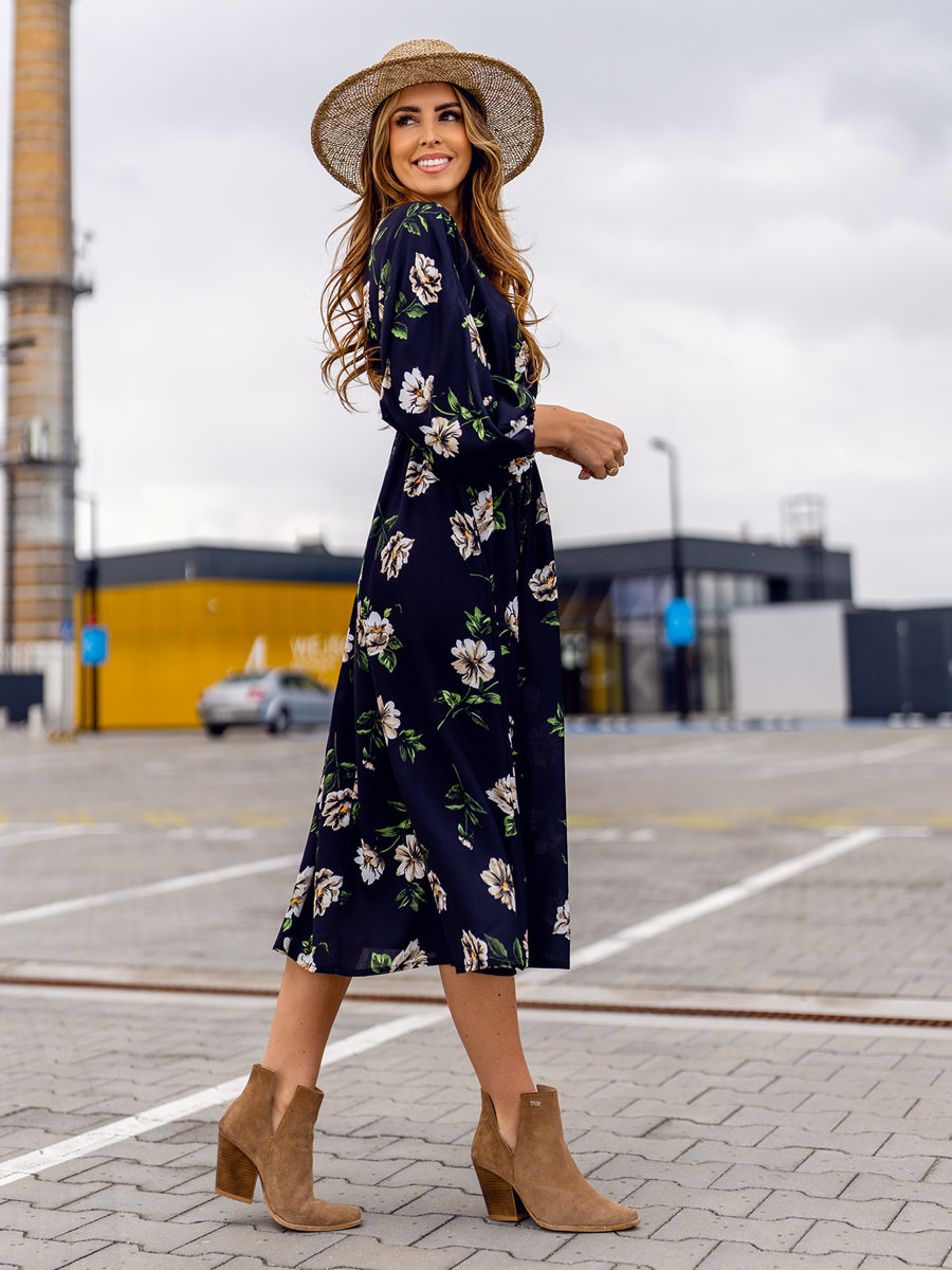 Czarno-bezowa-dluga-sukienka-damska-w-kwiaty-Denley