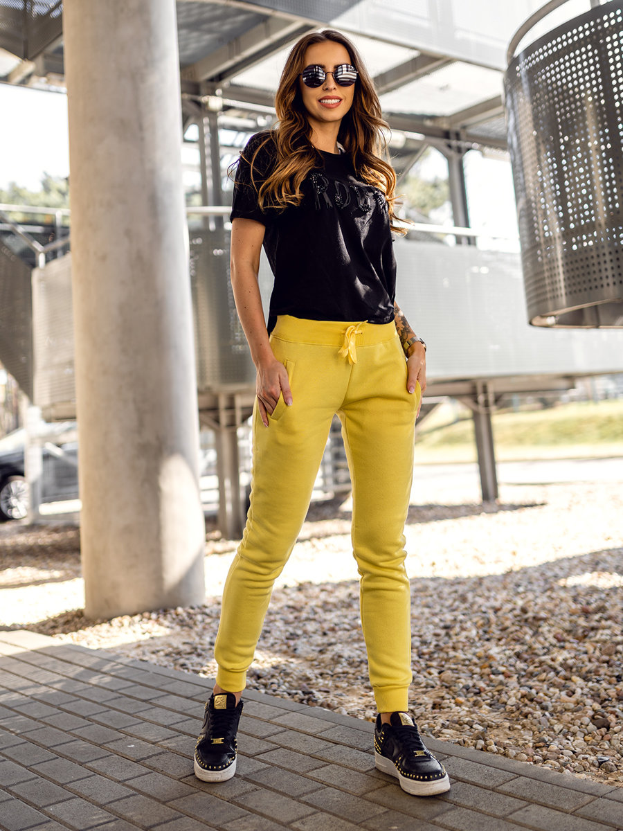 Zolte-spodnie-dresowe-damskie-Denley