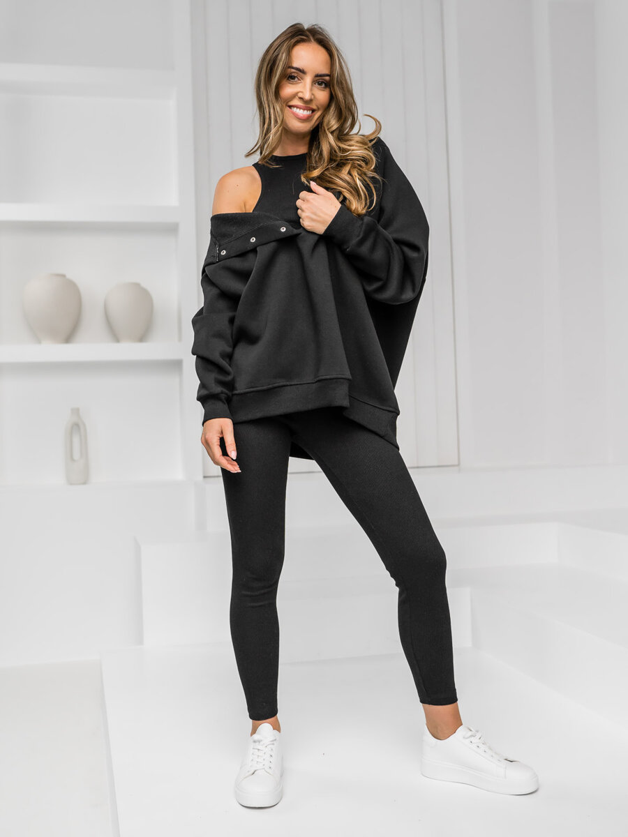 Czarny-komplet-dresowy-damski-trzyczesciowy-Denley