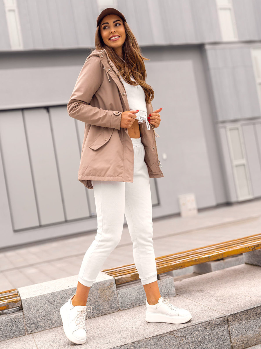 Bezowa-kurtka-damska-przejsciowa-parka-z-kapturem-Denley