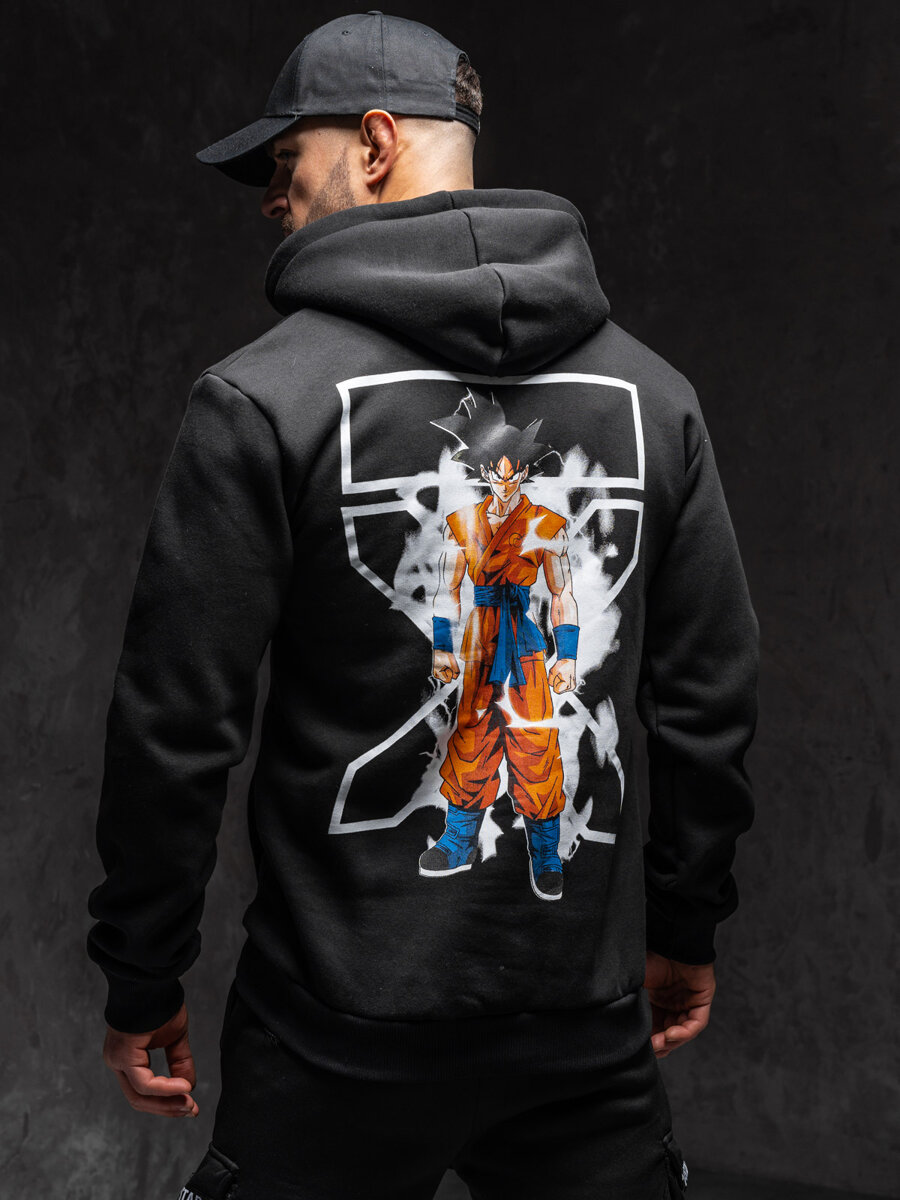 Czarna-bluza-meska-z-kapturem-z-nadrukiem-Bolf