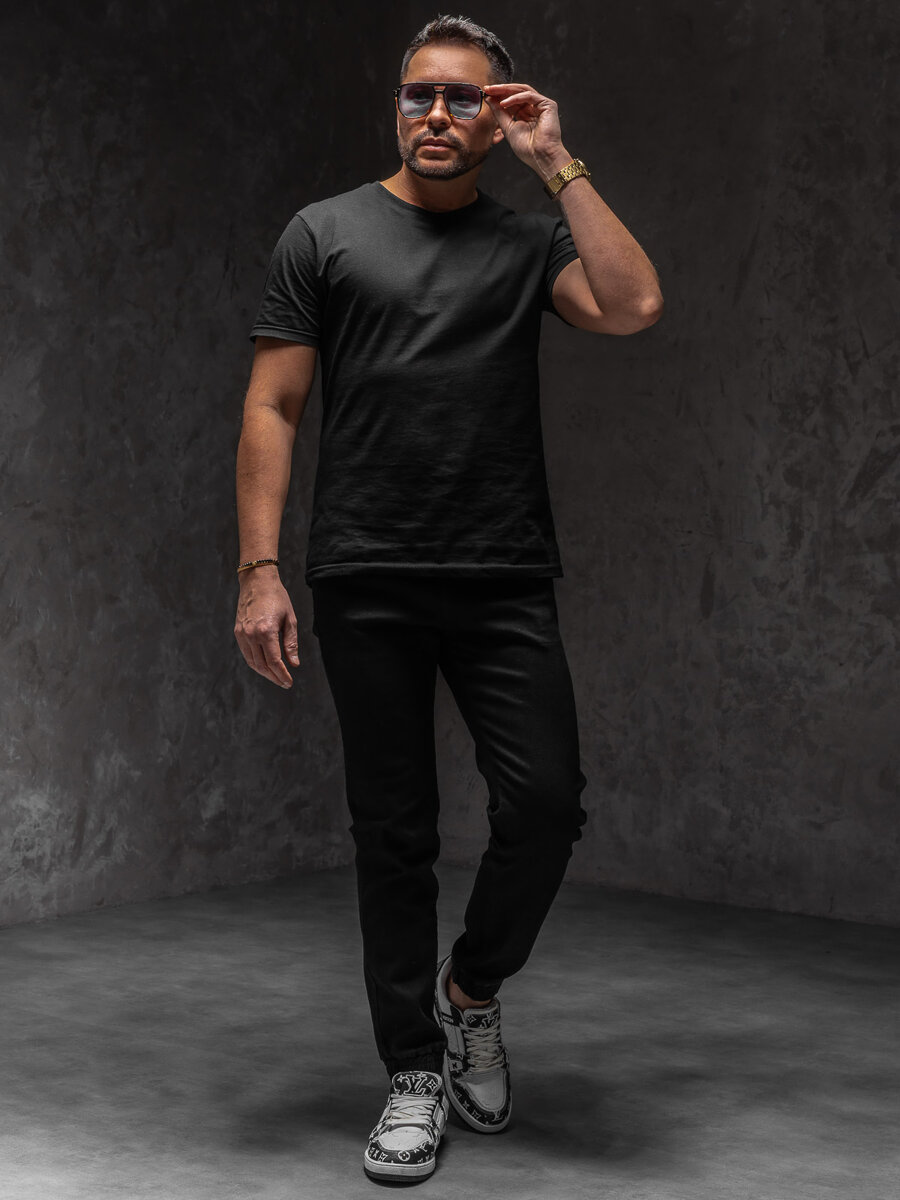 Czarne-spodnie-jeansowe-joggery-meskie-Denley