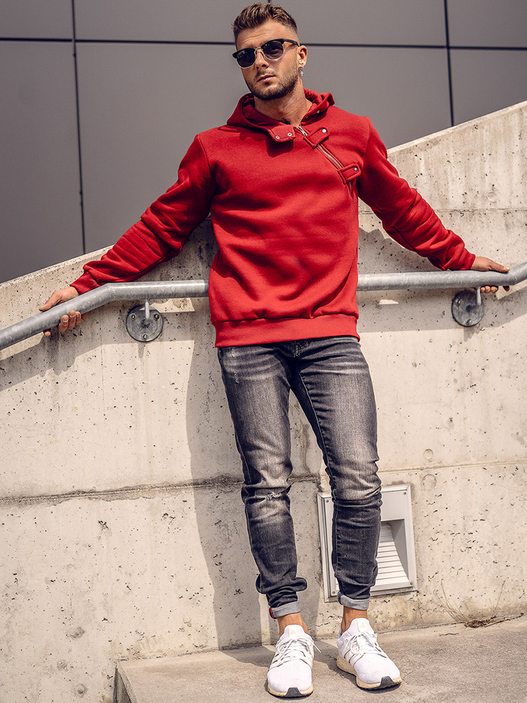 Bordowa-gruba-bluza-meska-z-kapturem-Bolf