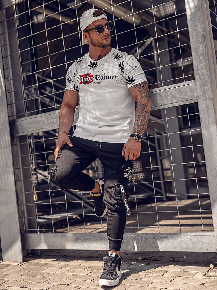 Bialy-bawelniany-t-shirt-meski-z-nadrukiem-Bolf