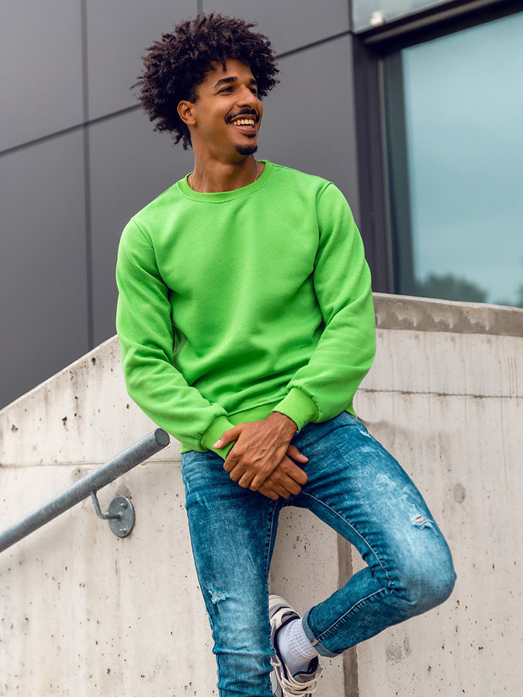 Jasnozielona-bluza-meska-bez-kaptura-Denley