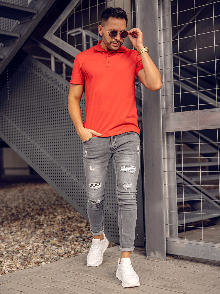 Czerwona-koszulka-polo-meska-Denley