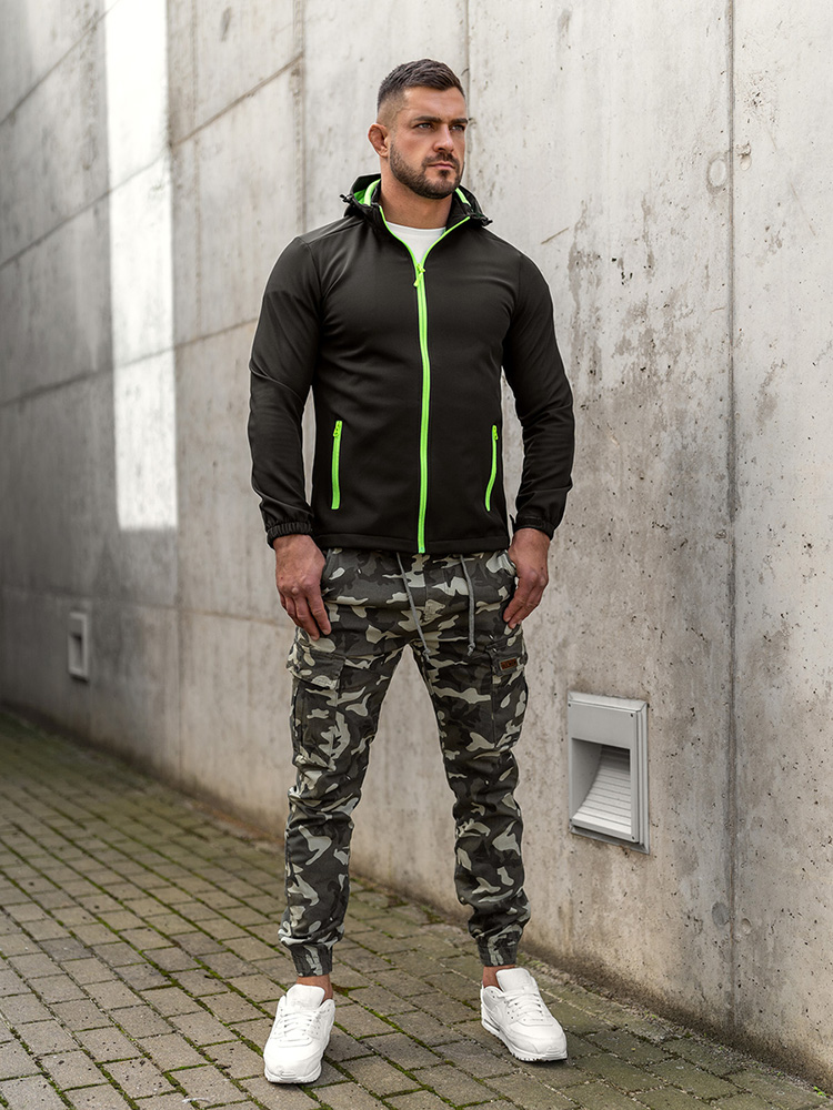 Czarno-zielona-kurtka-meska-przejsciowa-softshell-Denley