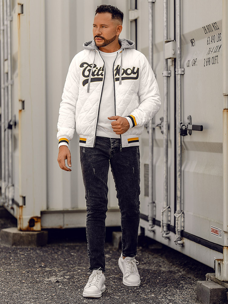 Biala-pikowana-kurtka-meska-przejsciowa-bomberka-Denley