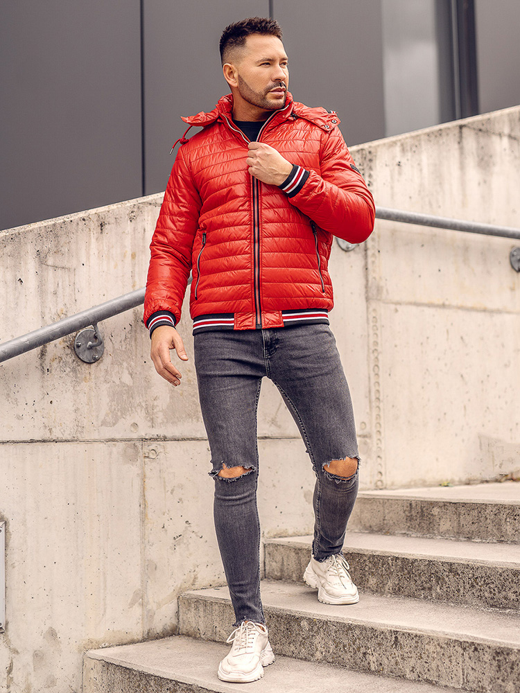 Czerwona-przejsciowa-kurtka-meska-pikowana-Denley