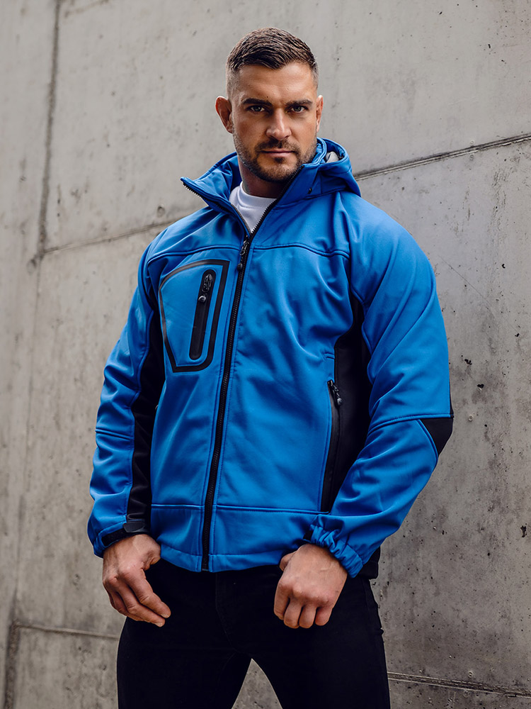 Kurtka-meska-softshell-niebieska-Denley
