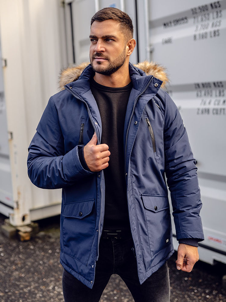 Granatowa-kurtka-meska-zimowa-parka-alaska-Denley