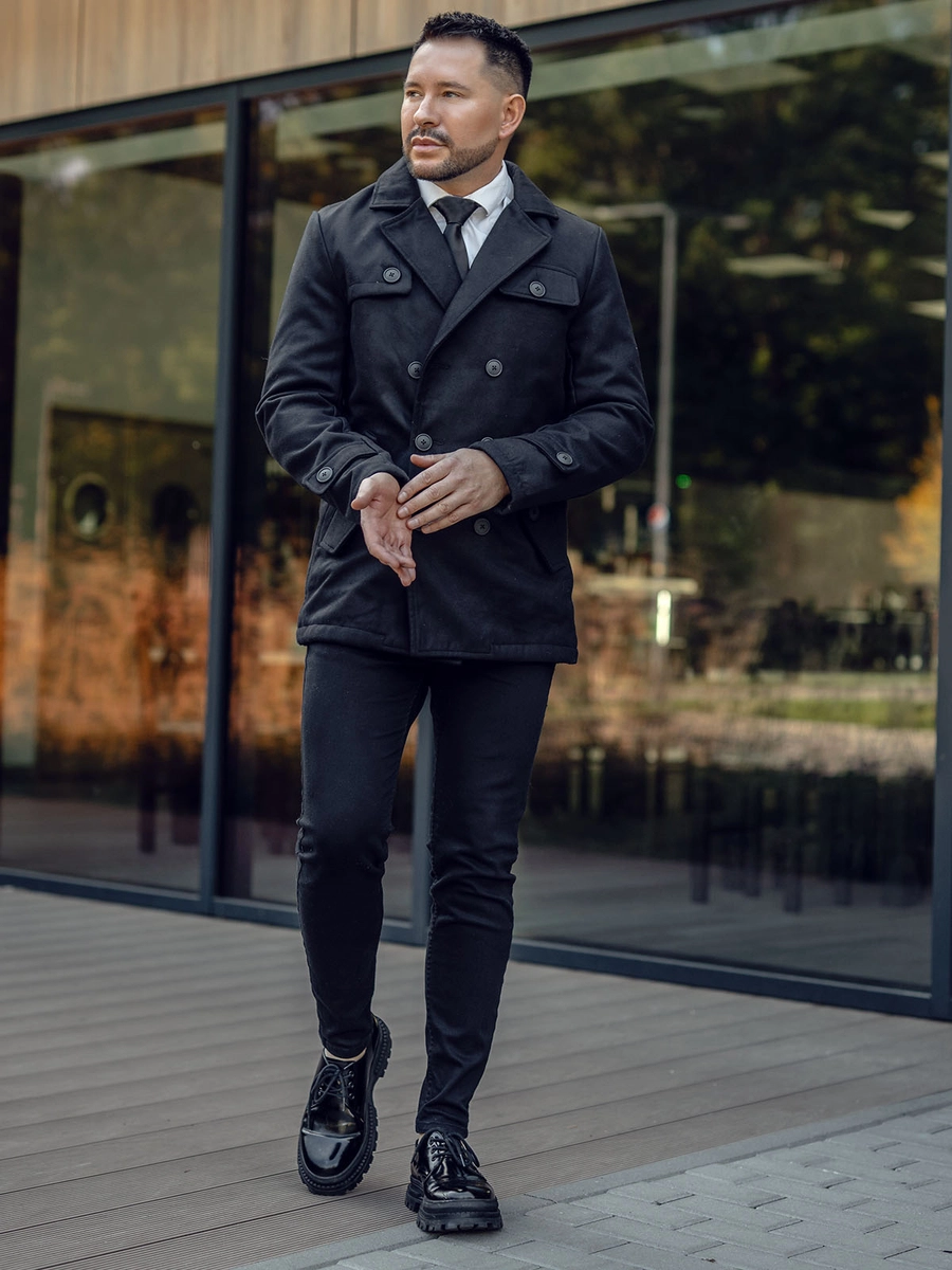 Czarny-dwurzedowy-plaszcz-meski-zimowy-Denley