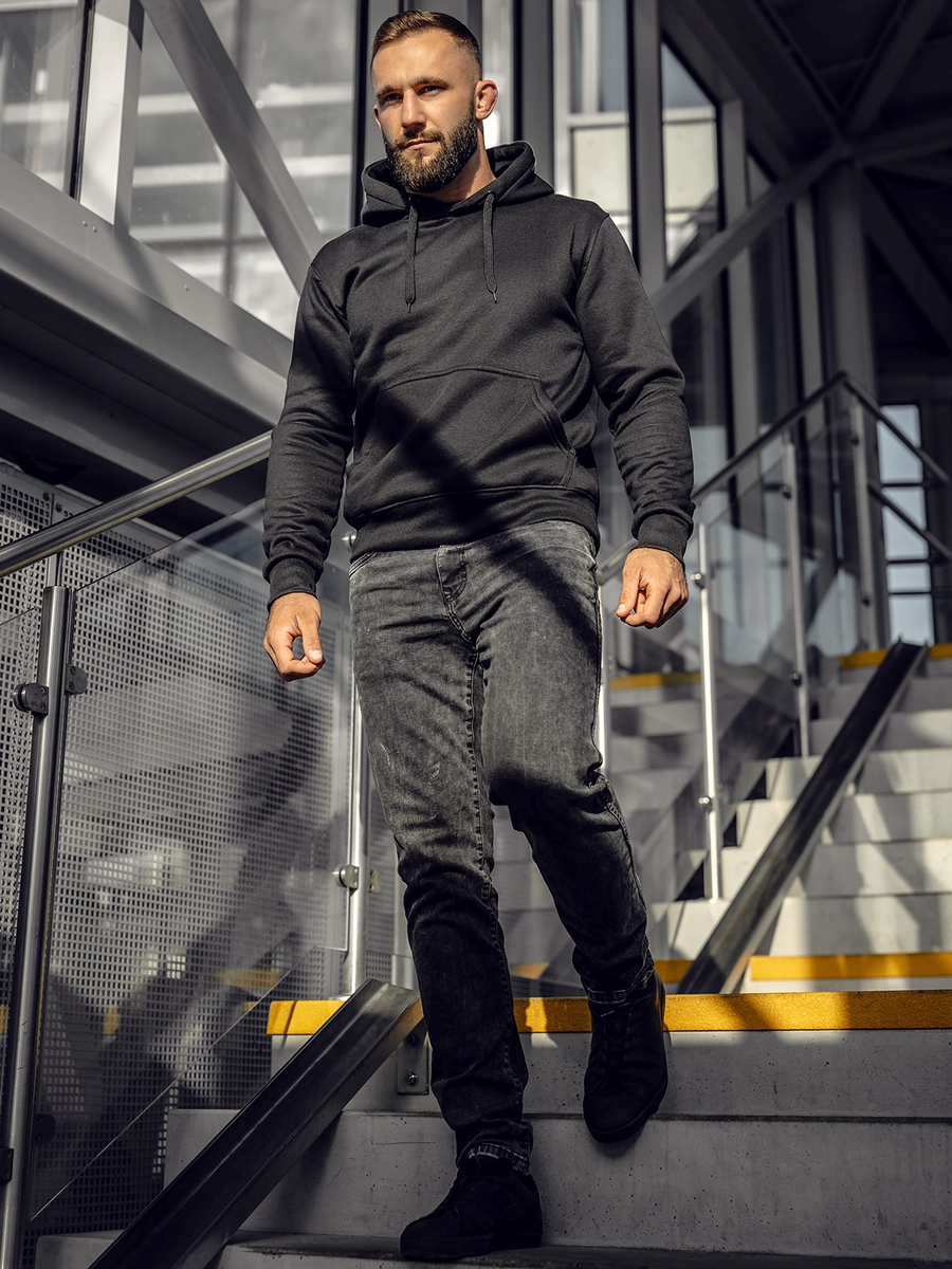 Bluza-meska-z-kapturem-czarna-kangurka-Denley