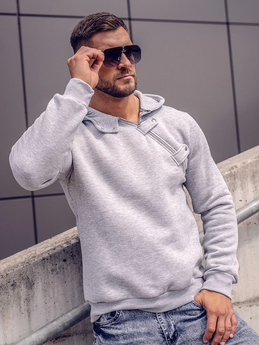 Ciemnoszara-gruba-bluza-meska-z-kapturem-Bolf