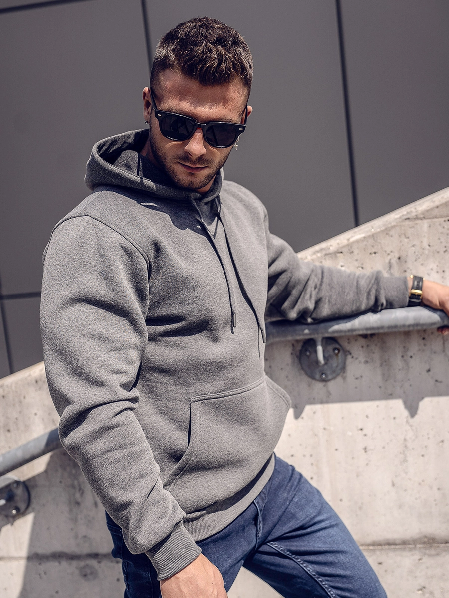 Grafitowa-z-kapturem-gruba-bluza-meska-kangurka-Bolf