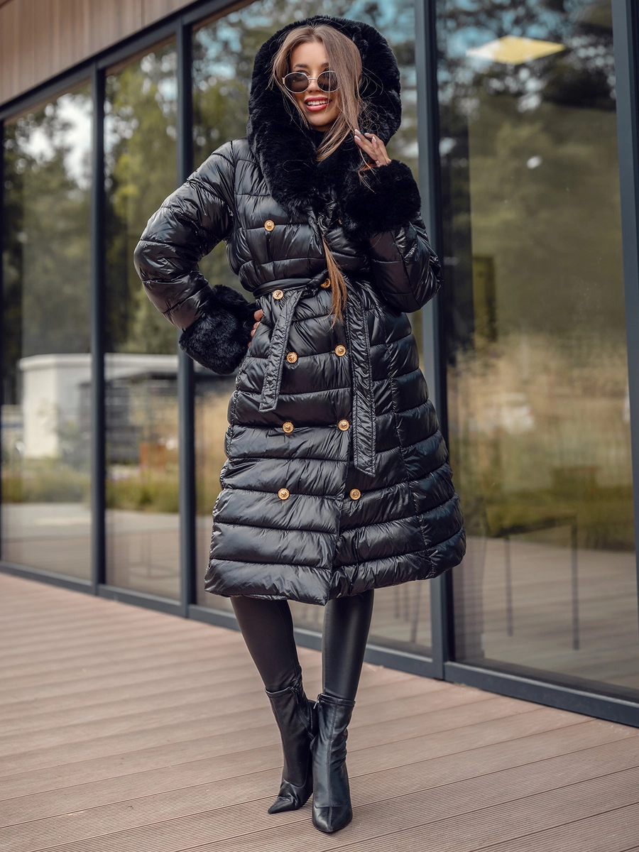 Czarna-dluga-pikowana-kurtka-plaszcz-damska-zimowa-z-kapturem-Denley