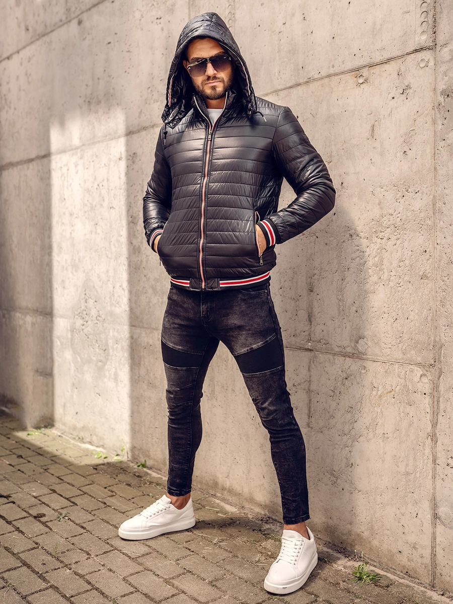 Czarna-z-nadrukiem-bluza-meska-z-kapturem-Denley