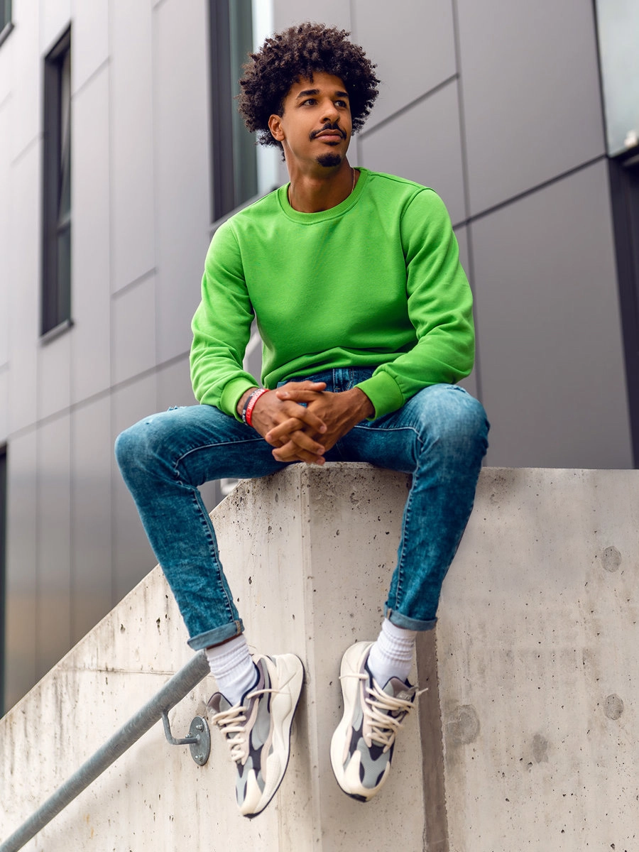 Jasnozielona-bluza-meska-bez-kaptura-Denley