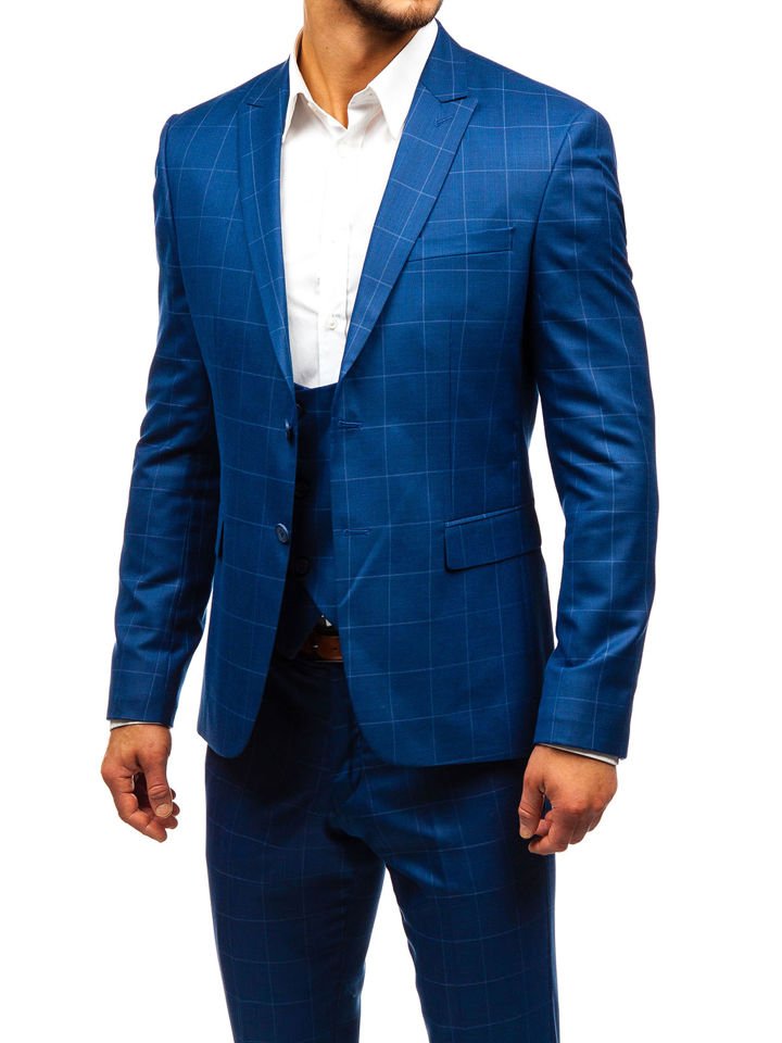 Garnitur-meski-w-krate-z-kamizelka-niebieski