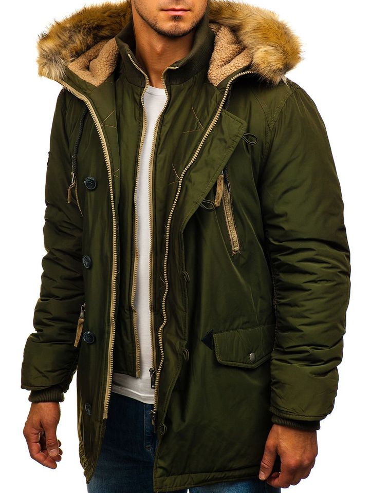Kurtka-meska-zimowa-parka-zielona