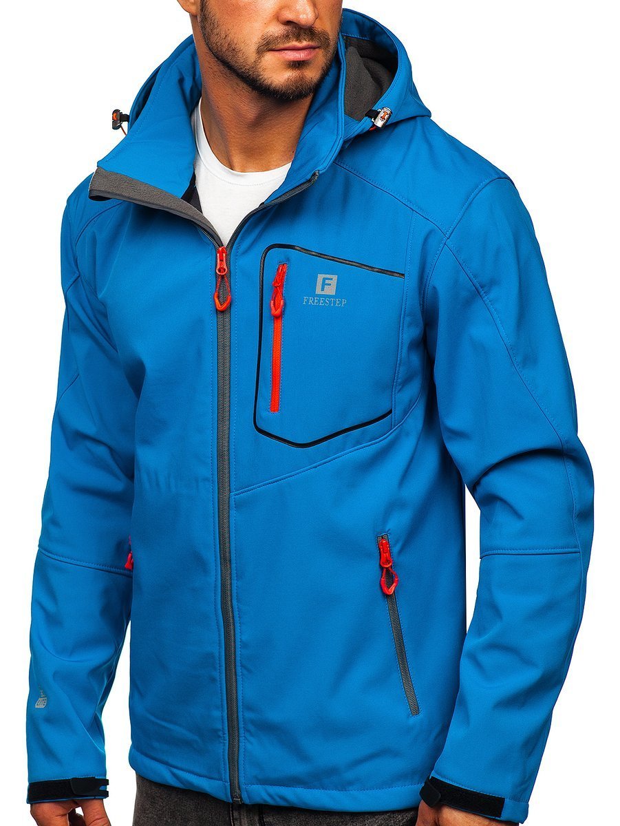 Kurtka-meska-softshell-niebieska