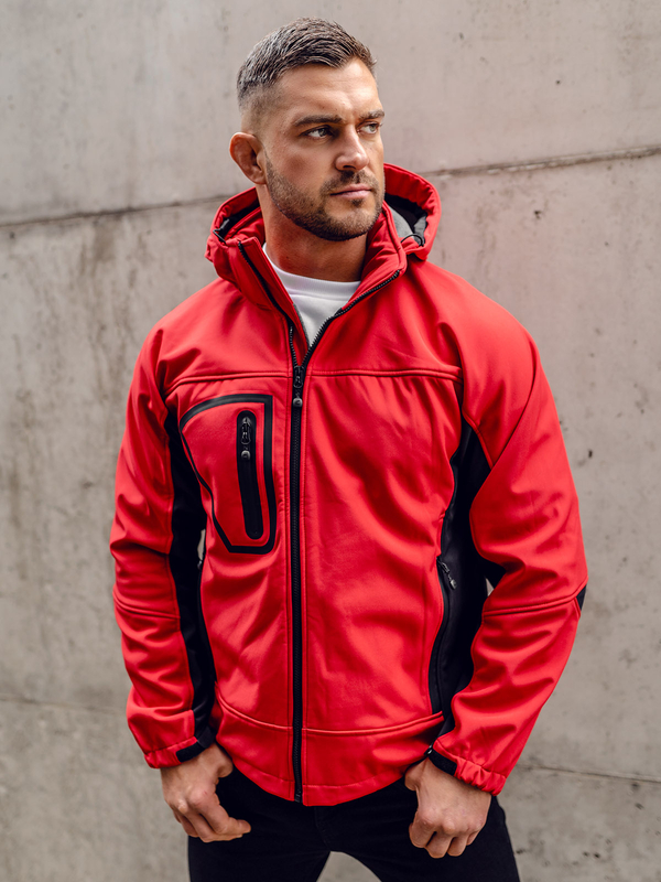 Kurtka męska softshell czerwona Denley T019A