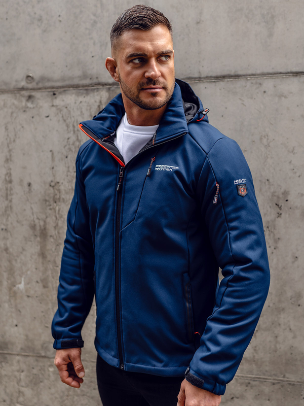 Granatowa kurtka męska softshell Denley BK122A