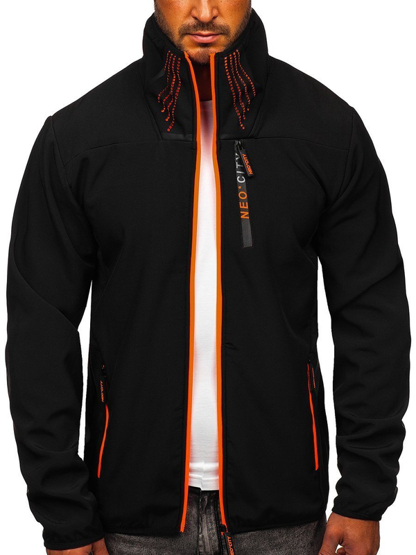 Czarna przejściowa kurtka męska softshell Denley KS2185
