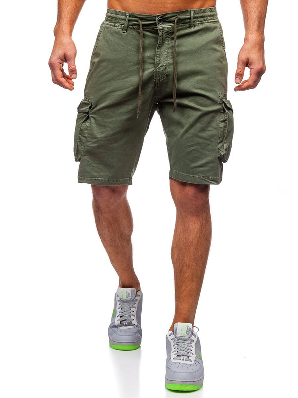 Khaki krótkie spodenki bojówki męskie Denley 5011