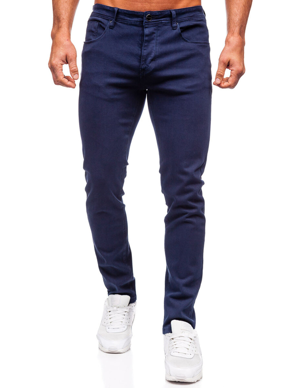 Granatowe spodnie jeansowe męskie slim fit Denley MP0160BS