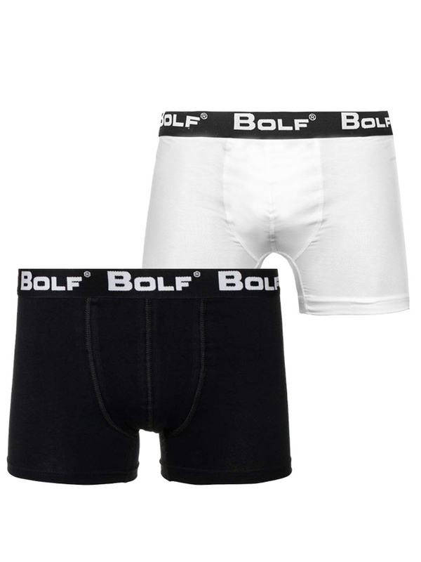 Czarno-białe bokserki męskie Bolf 0953-2P 2 PACK