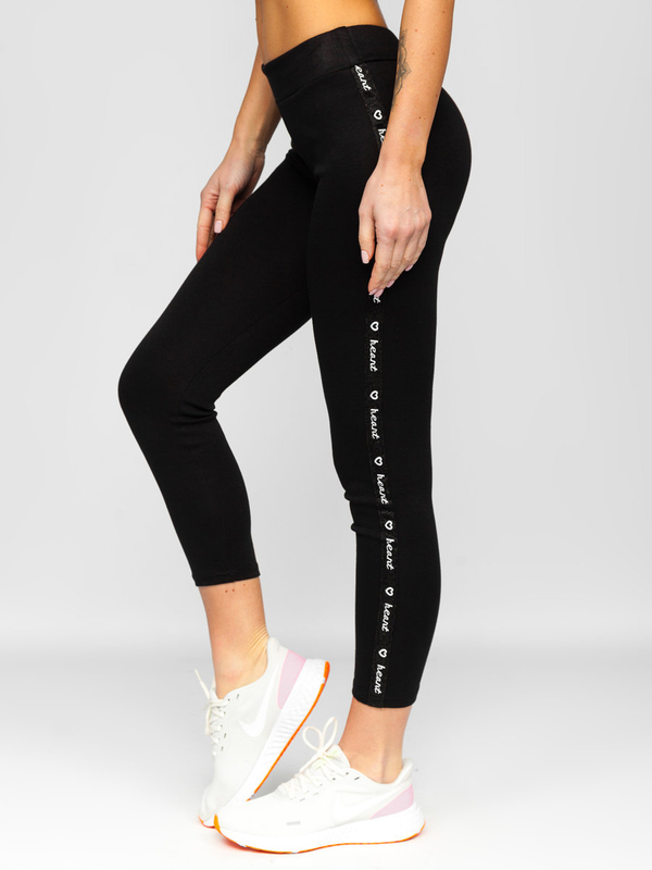 Czarne legginsy damskie Denley TS215