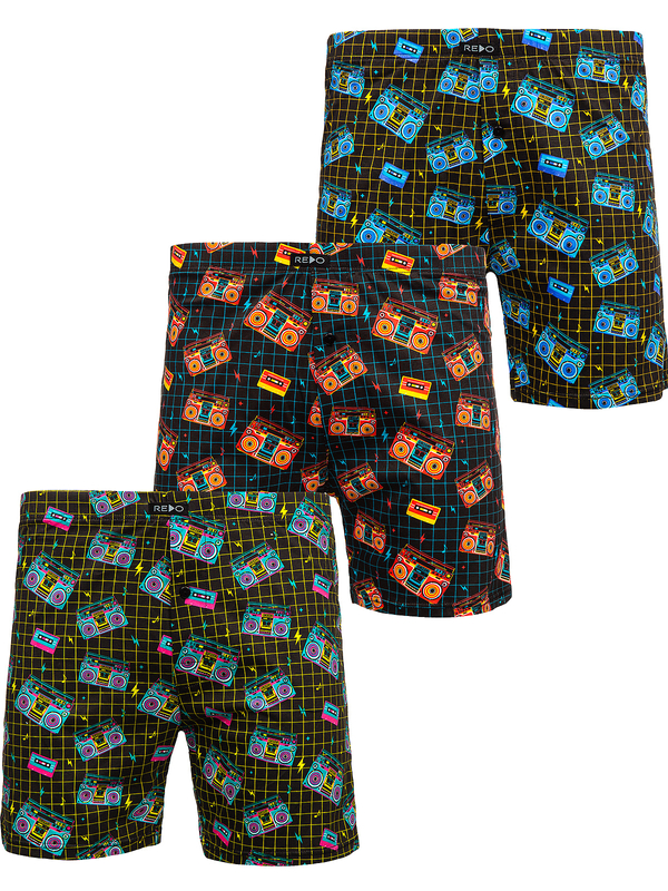 Multikolorowe bawełniane bokserki męskie Denley 1BB162-3P 3 PACK