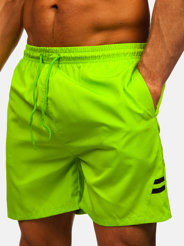 Zielony-neon krótkie spodenki kąpielowe męskie Denley QD29