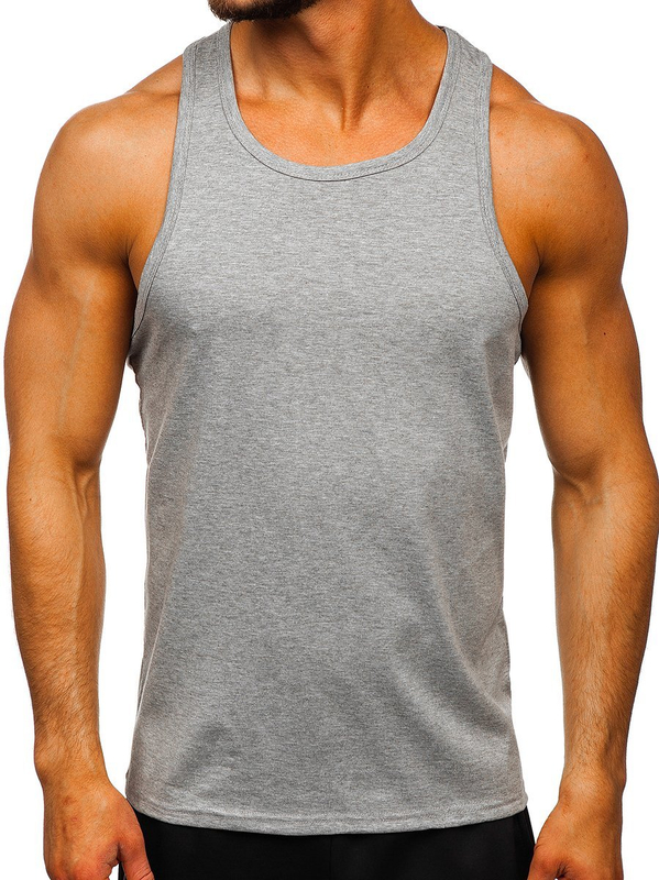 Koszulka tank top bez nadruku szara Denley 99002