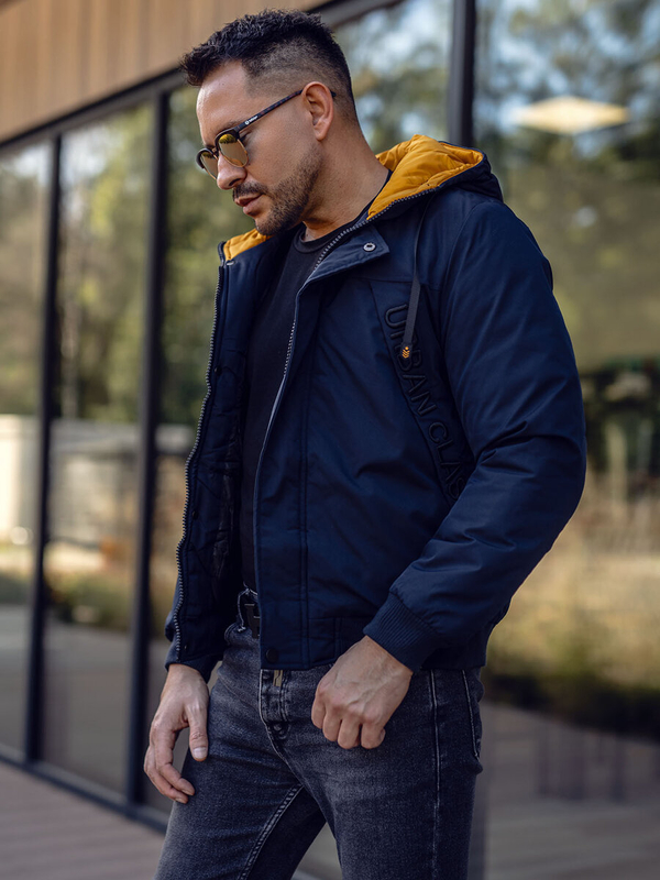 Granatowa kurtka męska zimowa Denley 27M8100