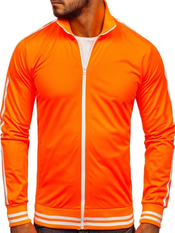 Bluza męska na stójkę rozpinana retro style pomarańczowa Bolf 11113