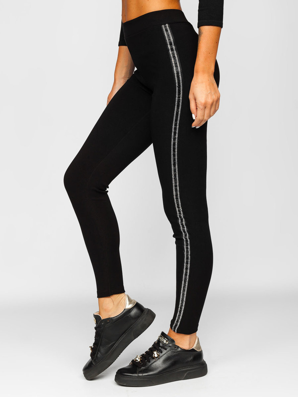 Czarne legginsy damskie Denley W7052A2