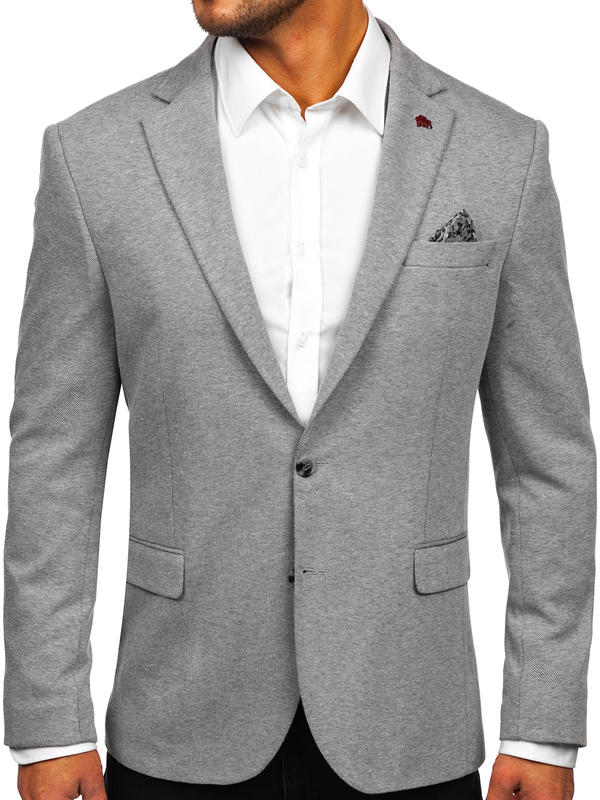 Szara marynarka męska casual Denley 023