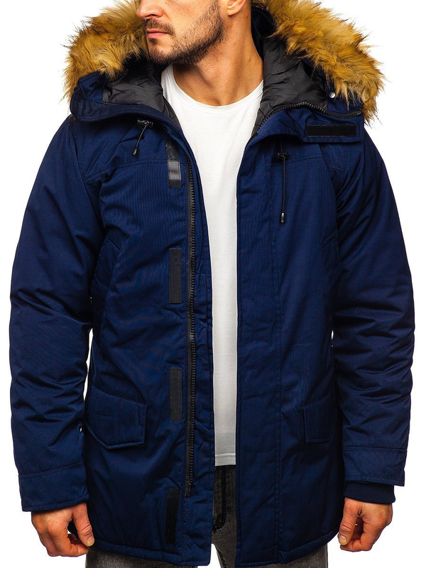 Granatowa kurtka męska zimowa parka alaska Denley HZ8109