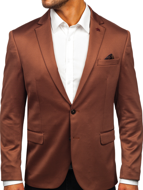 Brązowa marynarka męska elegancka Denley 022
